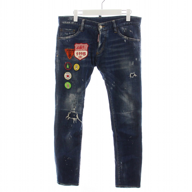 ディースクエアード DSQUARED2 18SS ワッペンデザイン デニムパンツ  