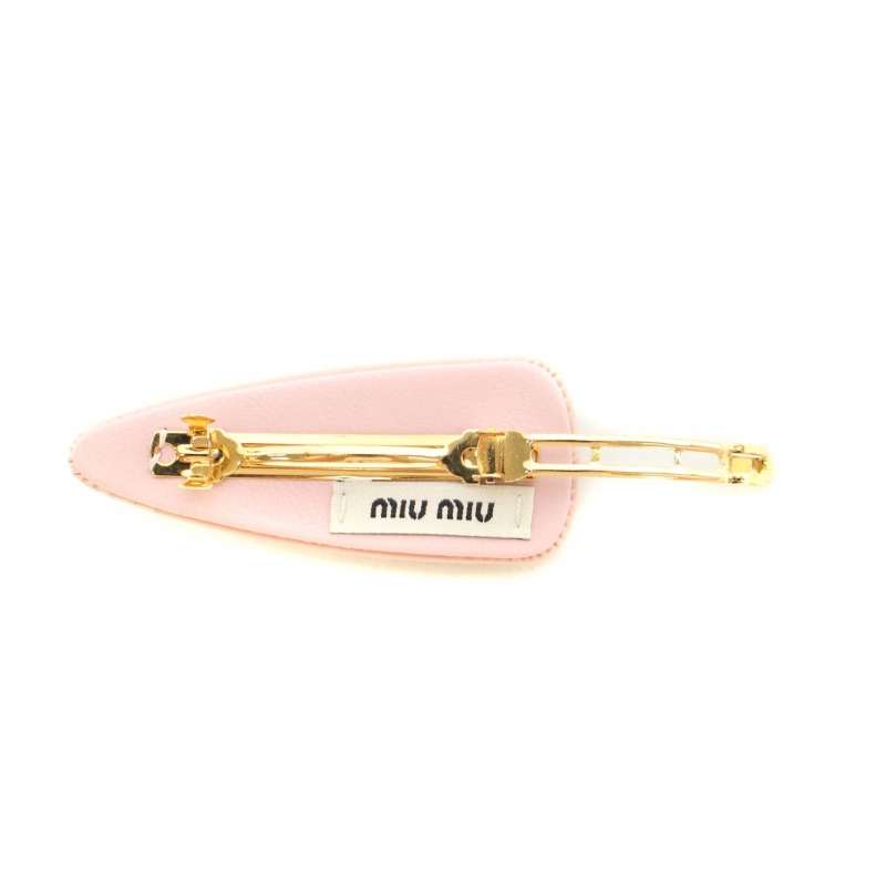 ミュウミュウ miumiu ヘアアクセサリー バレッタ ヘアクリップ ロゴ 