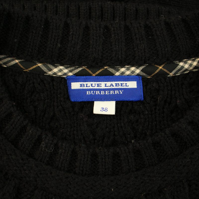 BURBERRY BLUE LABEL ロングパーカー ニットワンピース 総ロゴ BURBERRY BLUE LABEL ロングパーカー ニットワンピース 総ロゴ