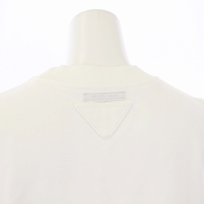 PRADA 21SS プリント ノースリーブ ワンピース スウェット地 白 プラダ PRADA 21SS ワンピース スウェット ノースリーブ ひざ丈