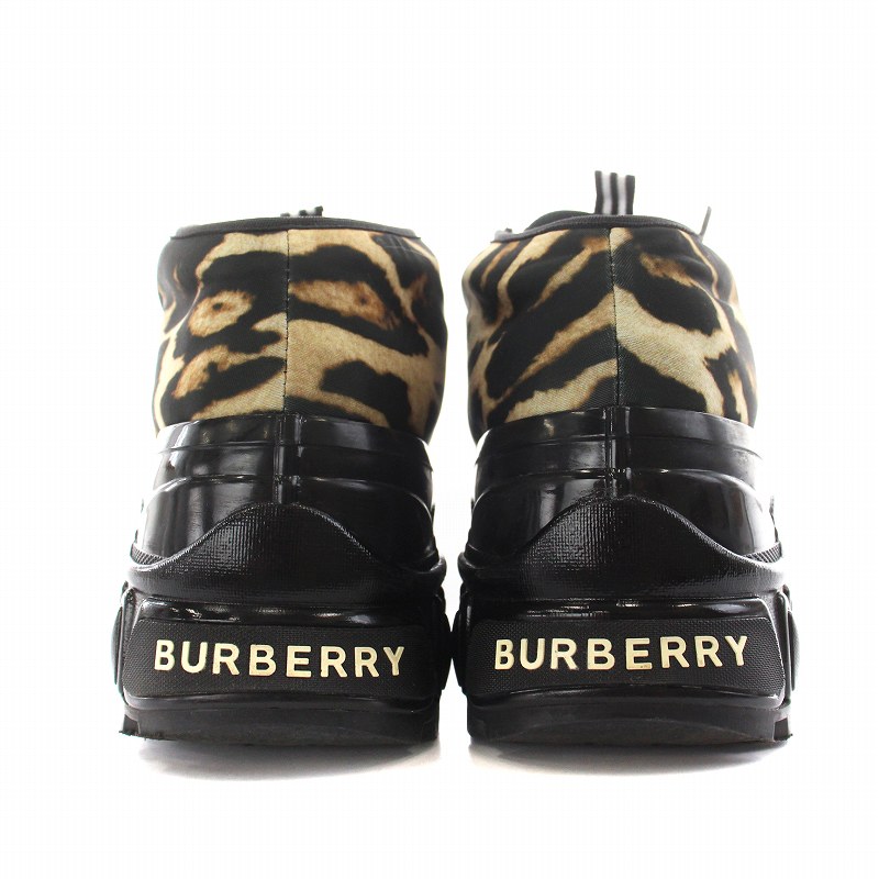 BURBERRY バーバリー スニーカー メンズ 黒 レオパード ヒョウ柄