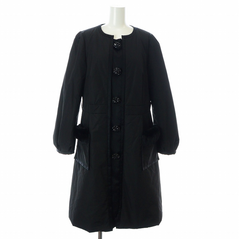 トゥービーシック TO BE CHIC ダウンコート ロング ノーカラー ジップ 