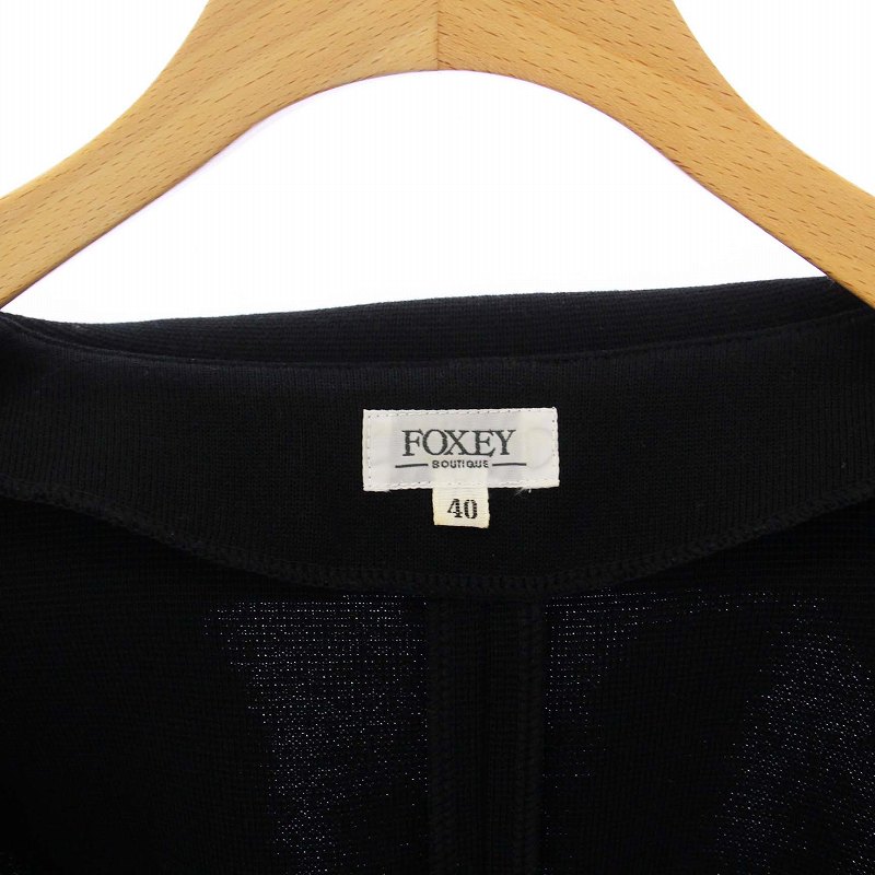 フォクシー FOXEY ラウンドカラージャケット ニット 半袖