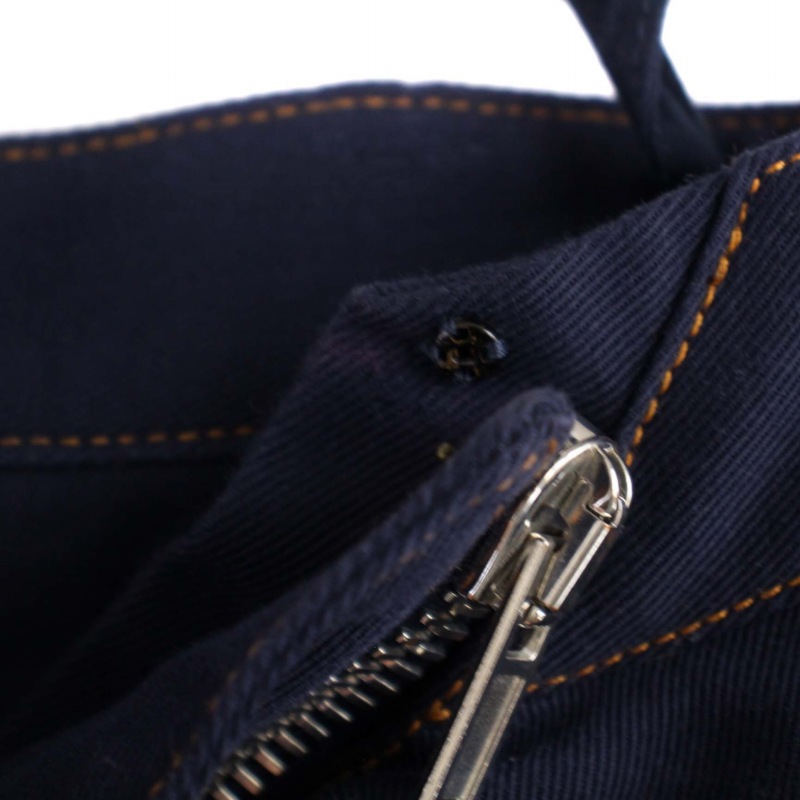 ジバンシィ GIVENCHY ジップ フリル フレアスカート ひざ丈 36 S 紺  