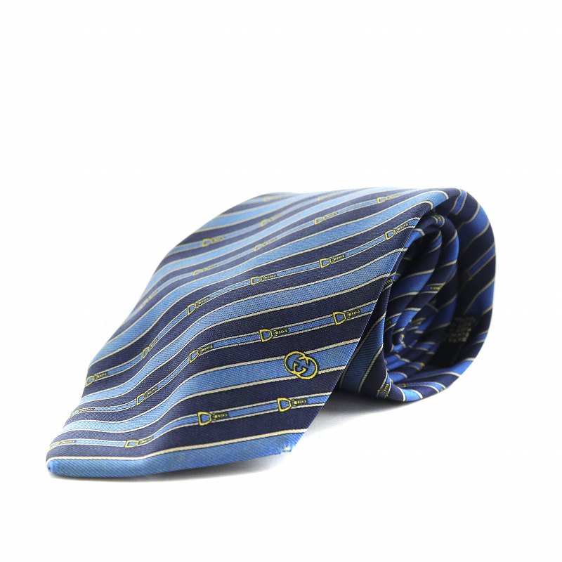 GUCCI グッチ レジメンタル柄 ネイビー ネクタイ 新品未使用GUCCI ネイビー GGパターン ネクタイ GUCCI - グッチ レジ
