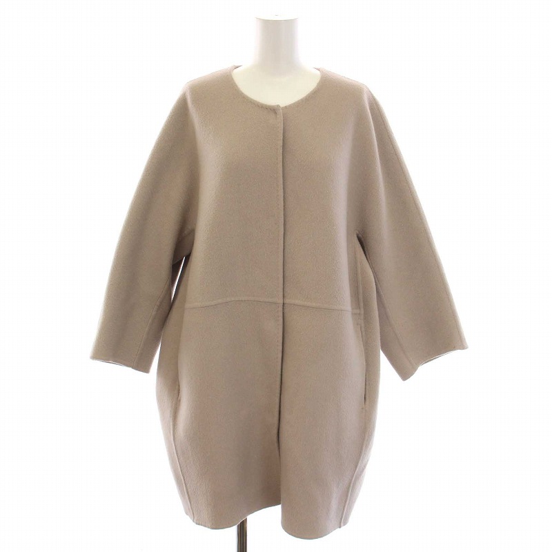 MUSE ミューズ ドゥーズィエムクラス リバー ノーカラー コート ウール