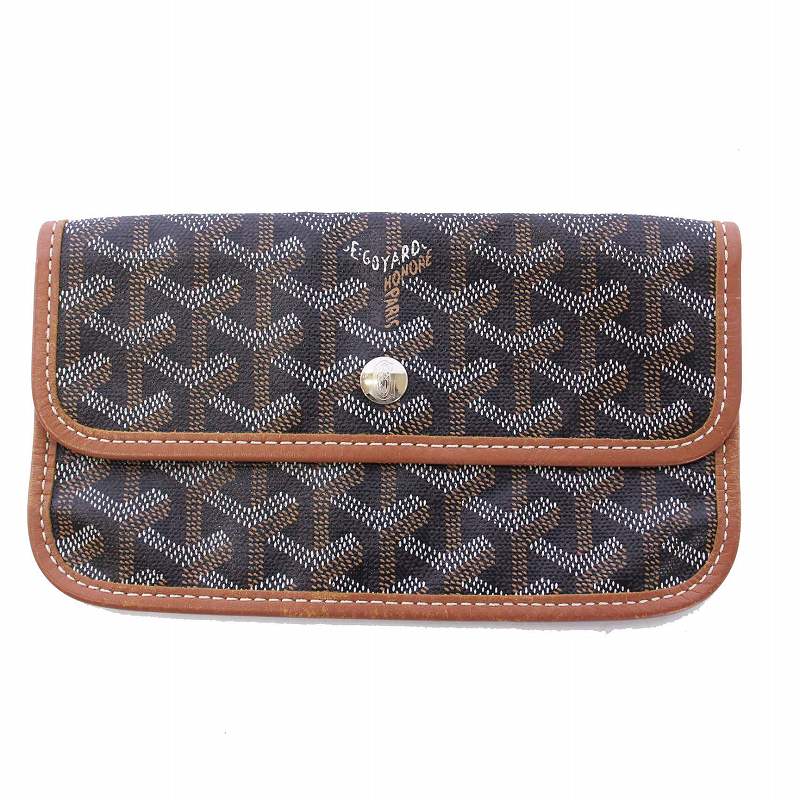 ゴヤール GOYARD サンルイPM トートバッグ 付属ポーチ 総柄 茶 