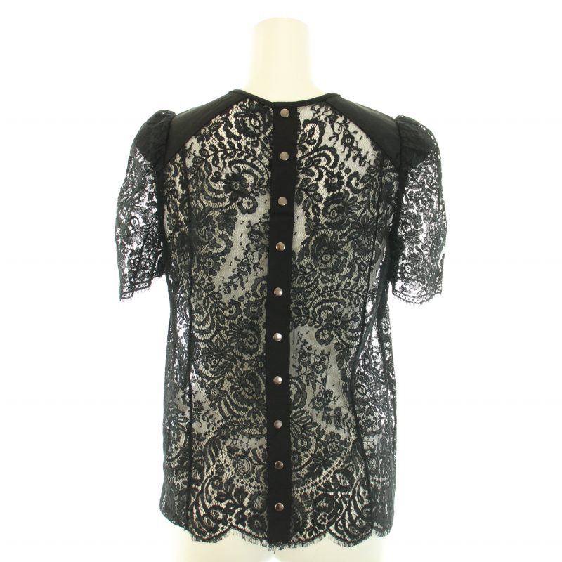 ドゥロワー Drawer フレンチスリーブレースブラウス カットソー クルー  