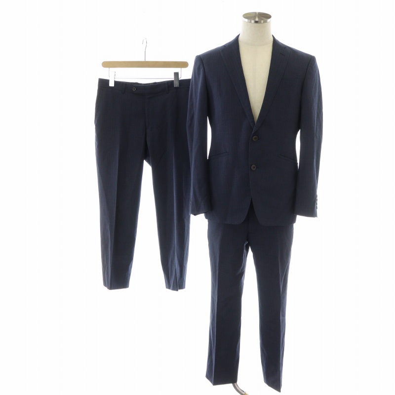 スーツセレクト 【2パンツ】A5 ネイビーストライプ セットアップ