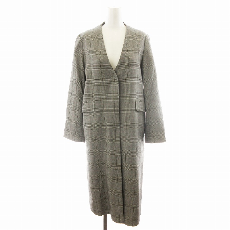 SLOBE IENA イエナ ノーカラーコート 36 オフホワイト スイビダブル