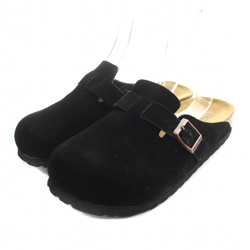BIRKENSTOCK : BOSTON SUED サンダル○24.5○ブラック