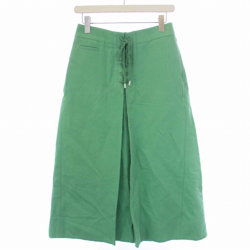 ドゥロワー Drawer リネンコットンボックスプリーツスカート ロング  