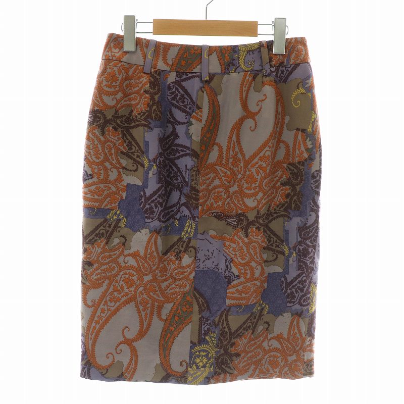 ETRO エトロ ペイズリー タック入り 膝丈スカート