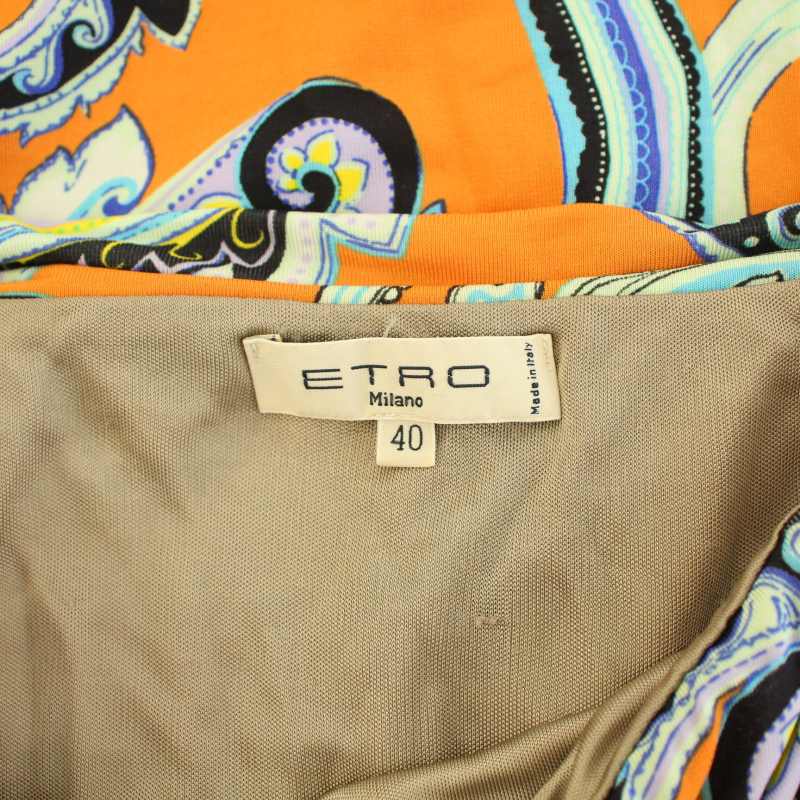 エトロ ETRO スカート ひざ丈 タイト ギャザー イージー ペイズリー柄  