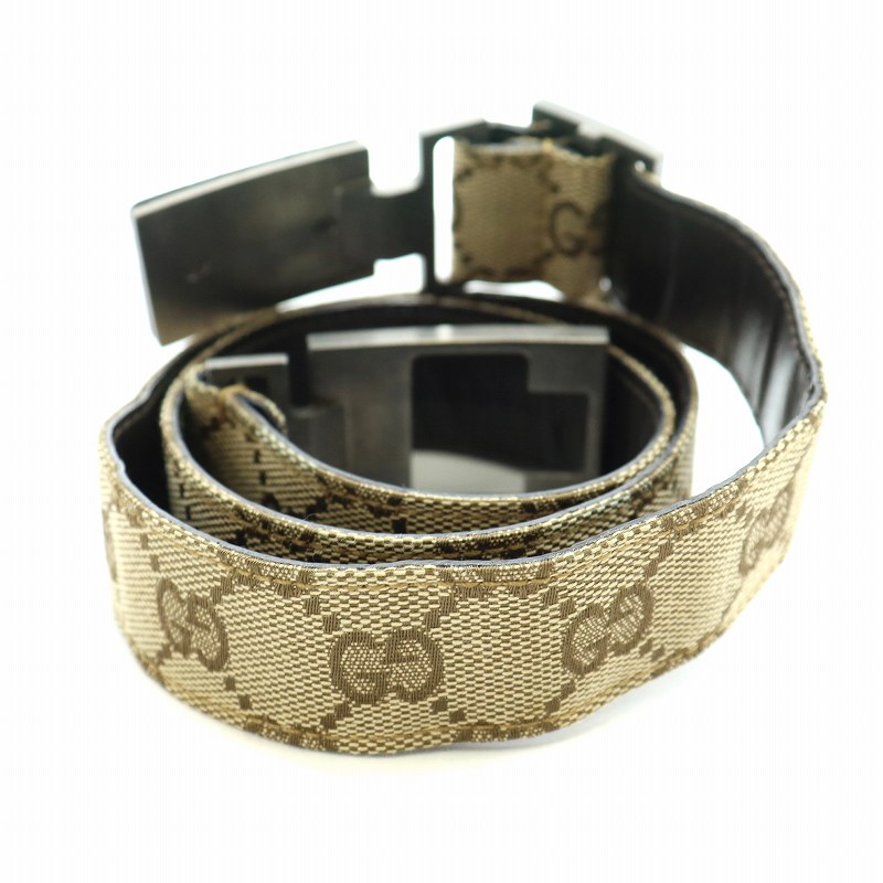 グッチ GUCCI ベルト GGキャンバス ベージュ 茶 ブラウン /NW39