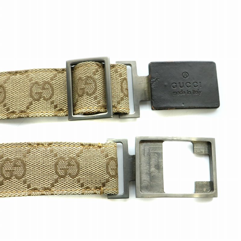 ☆GUCCI☆ グッチ ベルト ブラウン ベージュ キャンバス シェリーライン ☆GUCCI☆ グッチ ベルト ブラウン ベージュ キャンバス