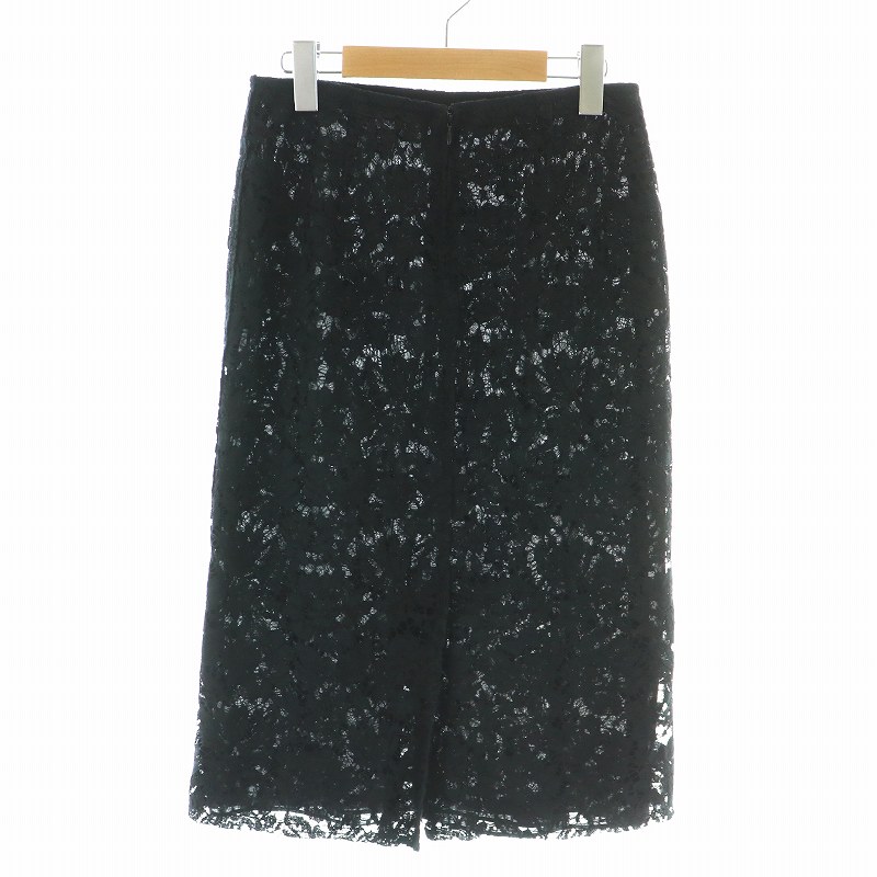 VALENTINO ブラックレース タイトスカート 38 スカート 膝丈スカート