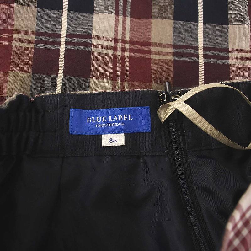 BURBERRY CRESTBRIDGE トレンチスカート　紺×ブルーチェック BLUE LABEL CRESTBRIDGE(ブルーレーベルクレストブリッジ