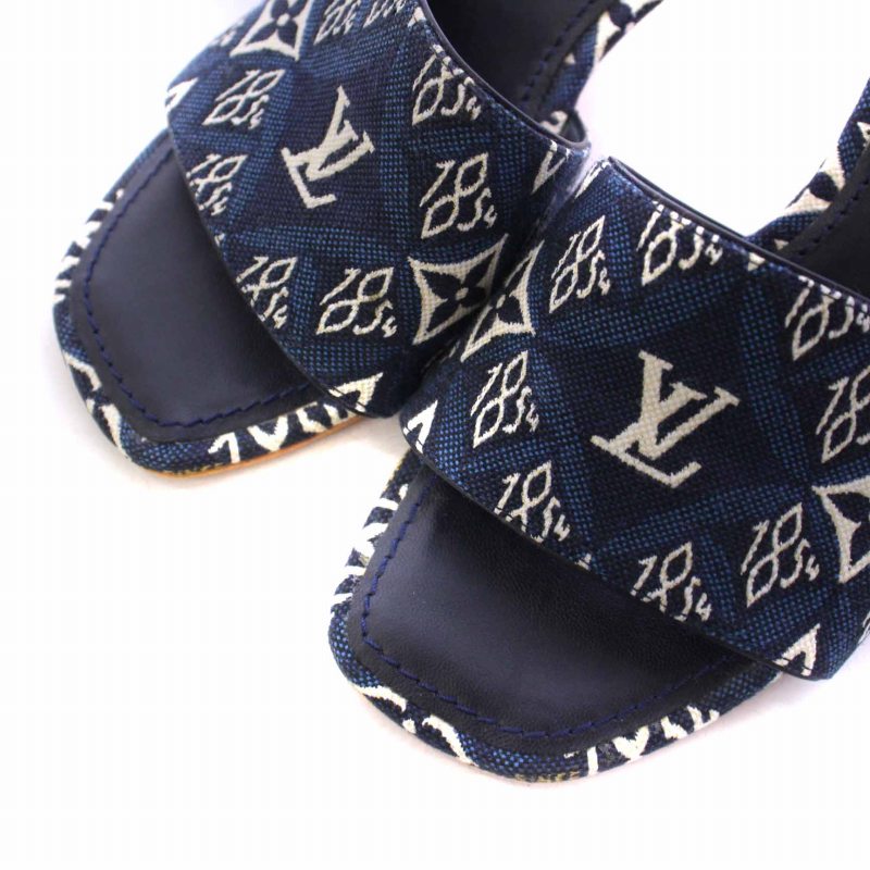 ルイヴィトン サンダル シルエットラインミュール36 モノグラムデニム