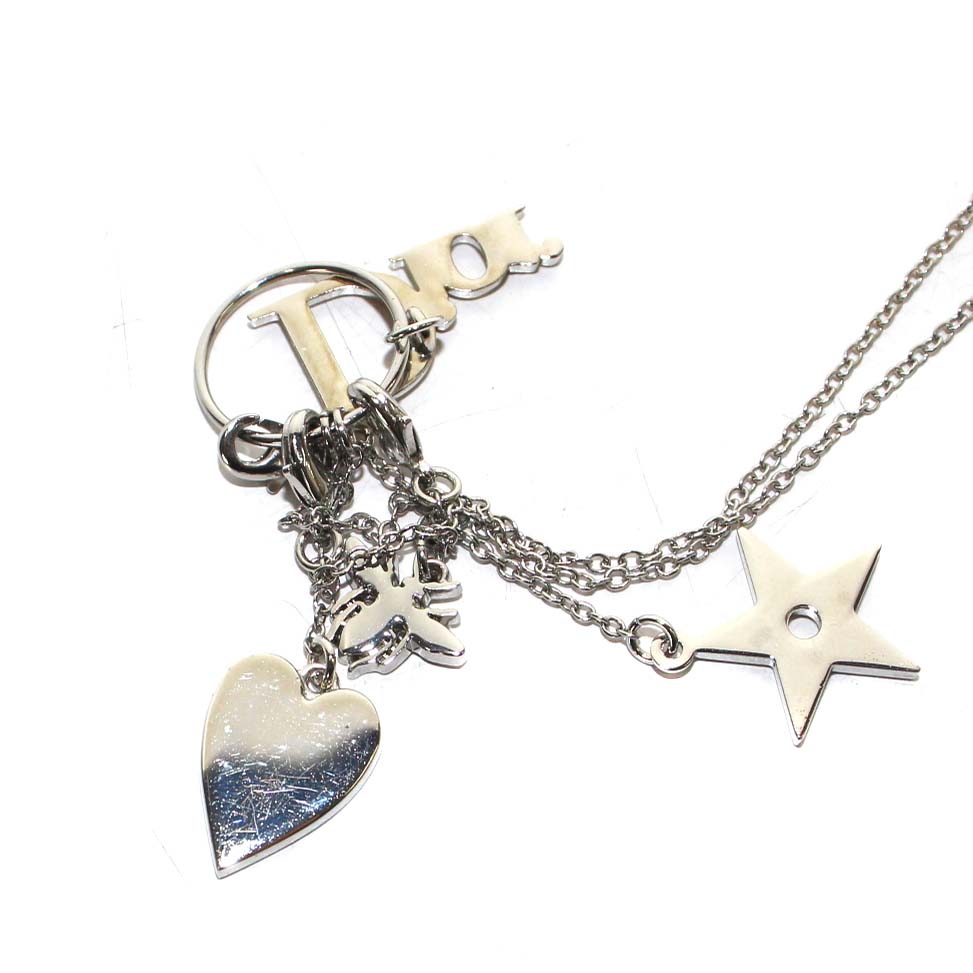 ディオールネックレス　Diorシルバー色　ネックレス ハート 星　蜂　ノベルティ クリスチャンディオール Christian Dior ノベルティ ネックレス