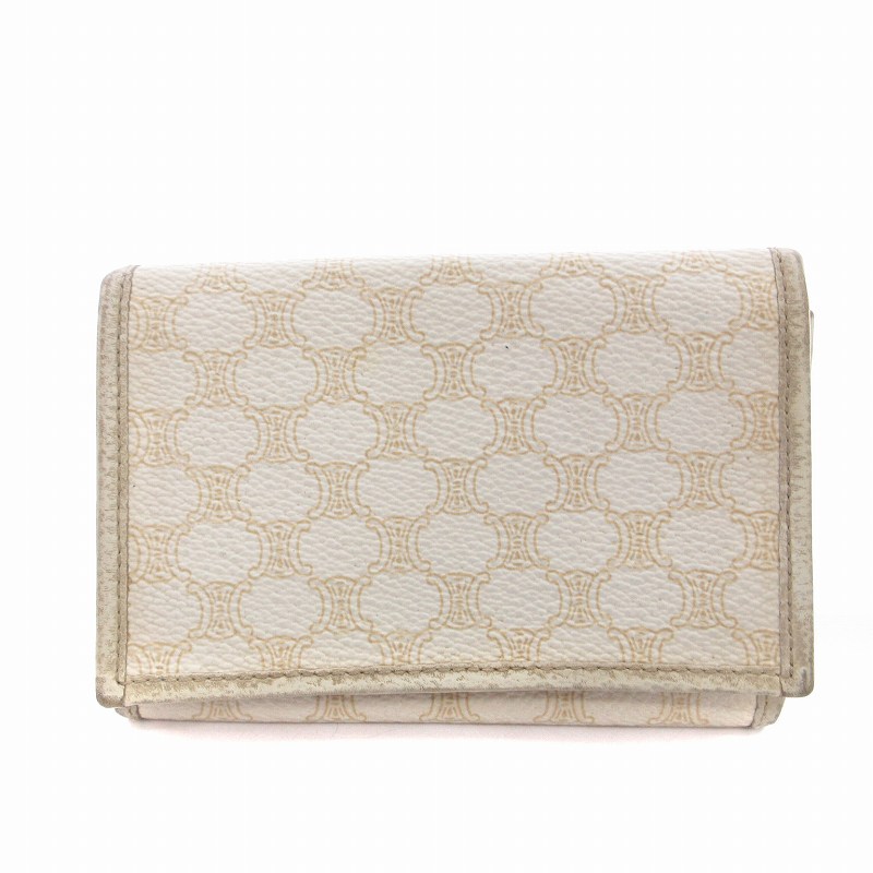 セリーヌ CELINE カードケース ミニウォレット レザー マカダム柄 白