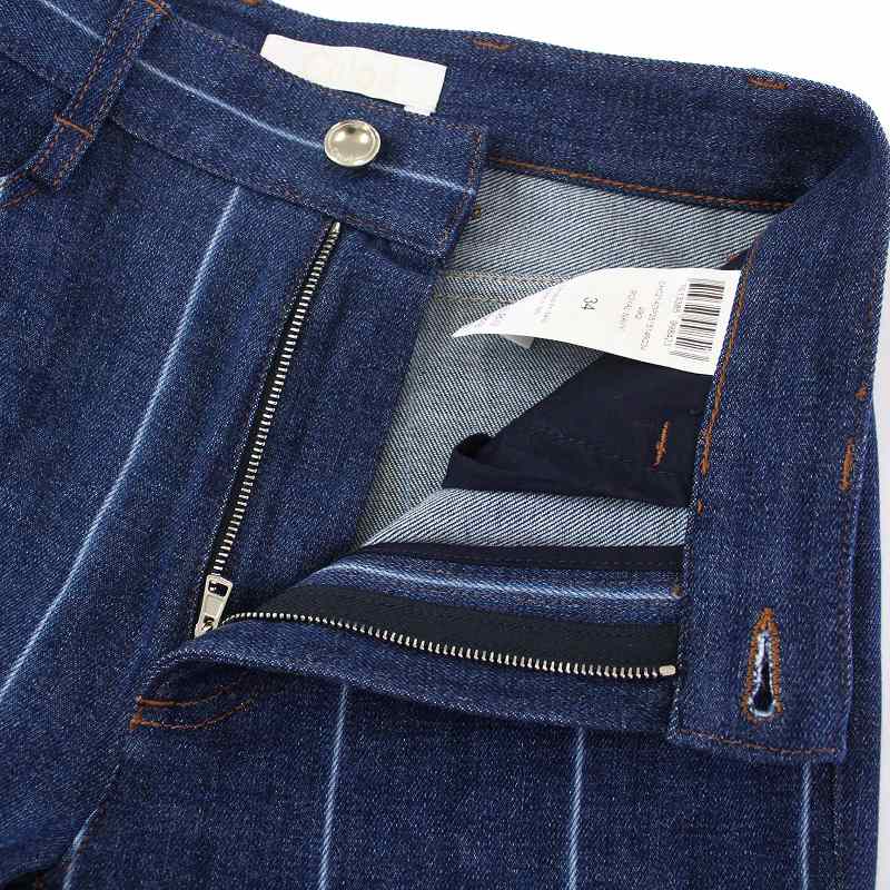 クロエ CHLOE 21AW デニムパンツ ジーンズ ピンストライプ ストレート  