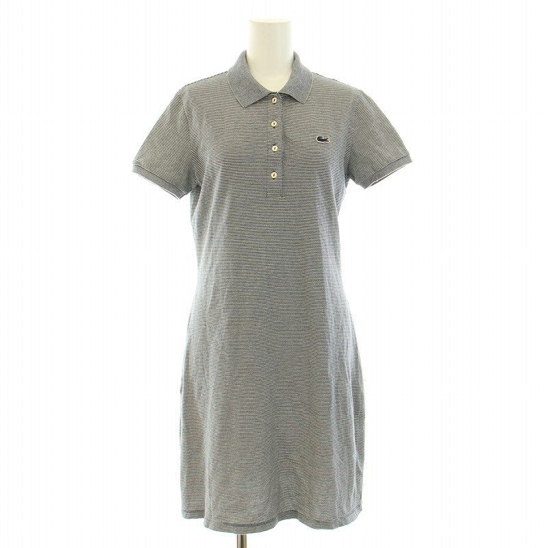 LACOSTE ラコステ ボーダー柄 ポロシャツ レディース サイズ38 ☆新品・未使用品・タグ付 ラコステ ボーダー柄 半袖 ポロシャツ 40 白×ピンク系