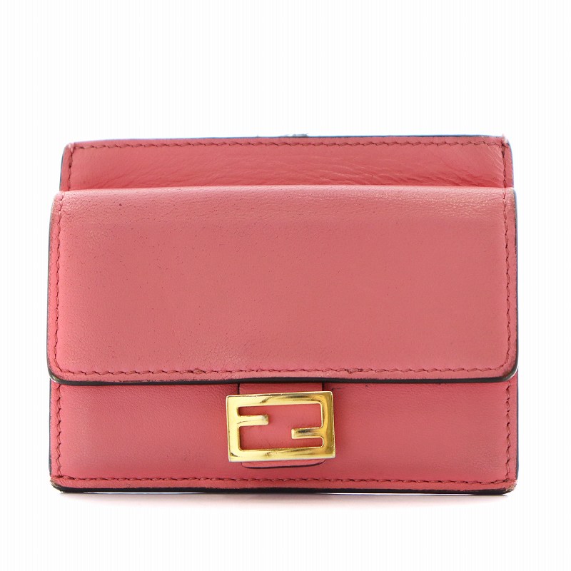 新品未使用品　FENDI カードコインケース　ピンク フェンディ FENDI カードケース 小銭入れ レザー ピンク /AN9