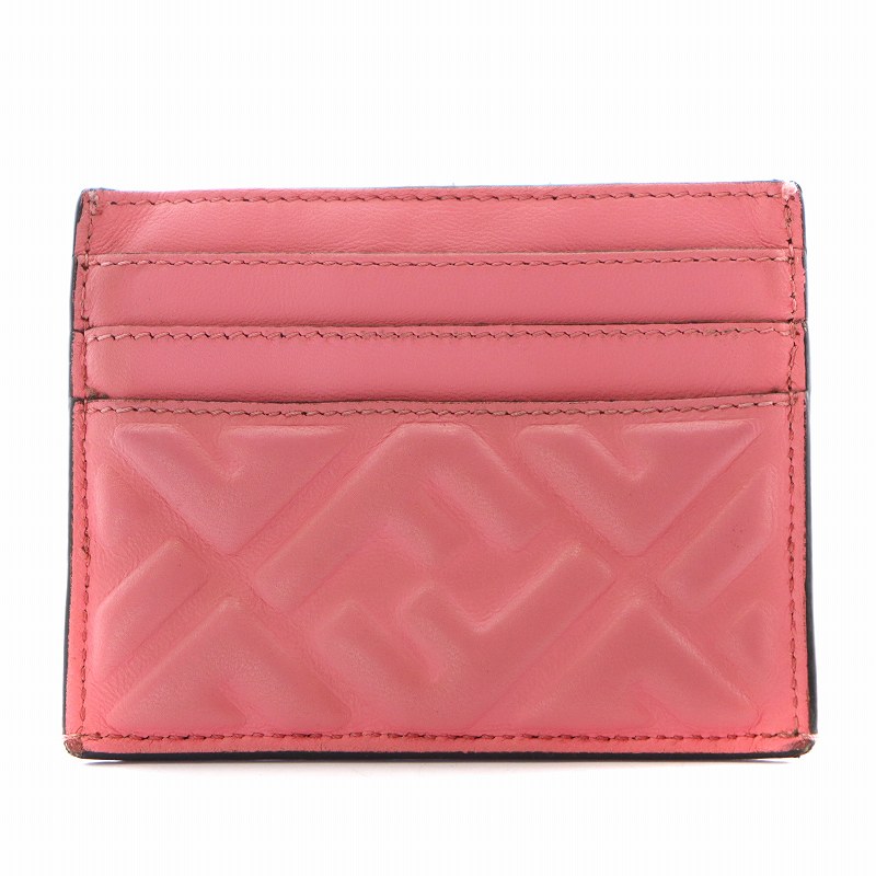 新品未使用品　FENDI カードコインケース　ピンク フェンディ FENDI カードケース 小銭入れ レザー ピンク /AN9