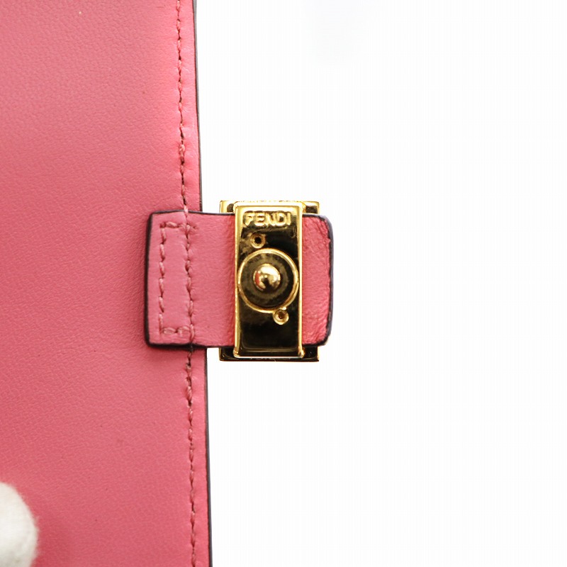 フェンディ FENDI カードケース 小銭入れ レザー ピンク /AN9