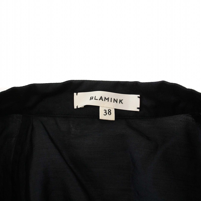 ブラミンク BLAMINK ブラウス シャツ 半袖 フレアスリーブ バンド 