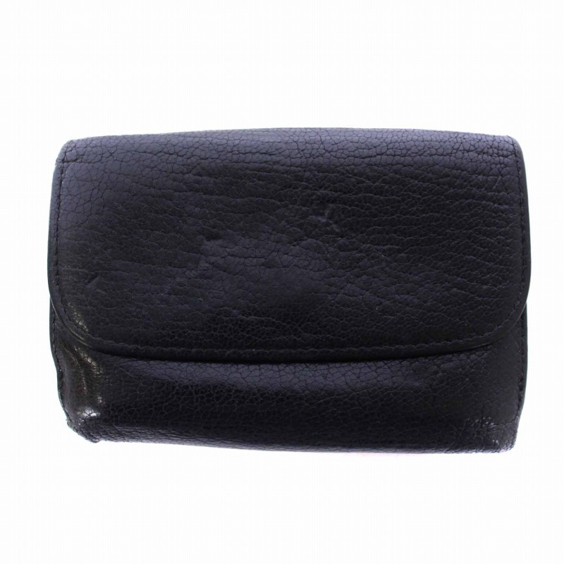 ミュウミュウ miumiu 財布 二つ折り レザー 黒 ブラック /BM