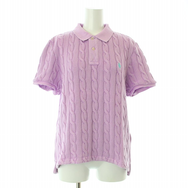 POLO Ralph Lauren】半袖 ポロシャツ ケーブルニット ピンク ラルフ