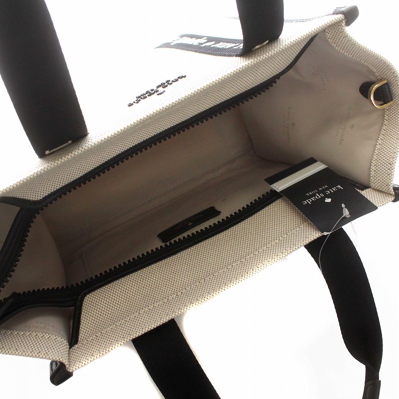 kate spade】25SS キップキャンバス スモール トート ブラック kate