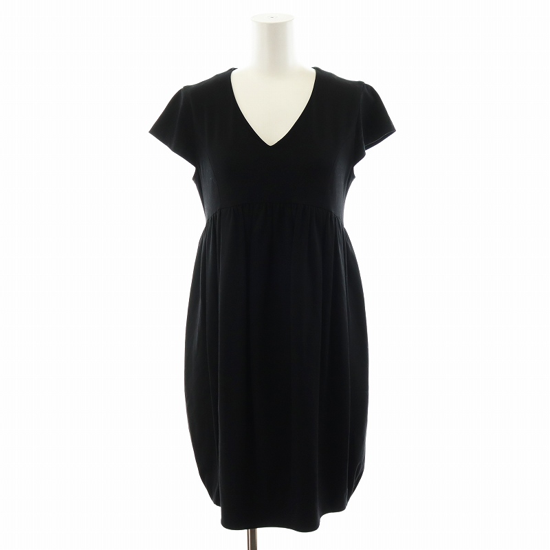 ヨーコチャン YOKO CHAN ワンピース ひざ丈 フレンチスリーブ Vネック