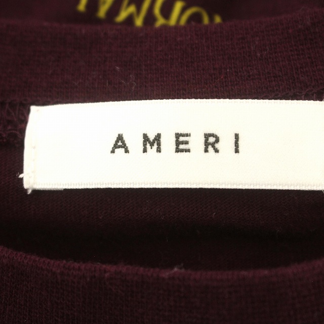 美品　Ameri NO NORMAL STRIPE TEE ボルドー 美品 Ameri NO NORMAL STRIPE TEE ボルドー - メルカリ