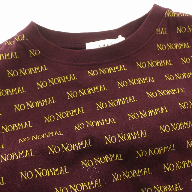 美品　Ameri NO NORMAL STRIPE TEE ボルドー 美品 Ameri NO NORMAL STRIPE TEE ボルドー - メルカリ
