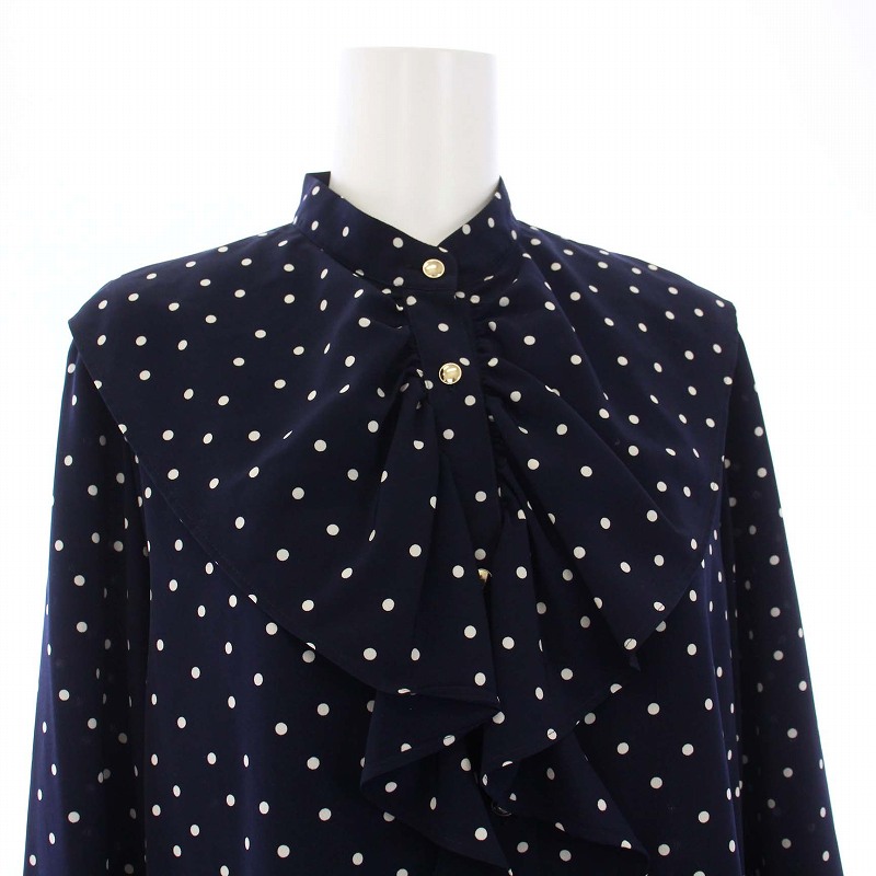 【美品】allureville フリルデザインシャツ ブラック 長袖 M相当 osharewalker ブラウス レディース トップス シャツ 長袖