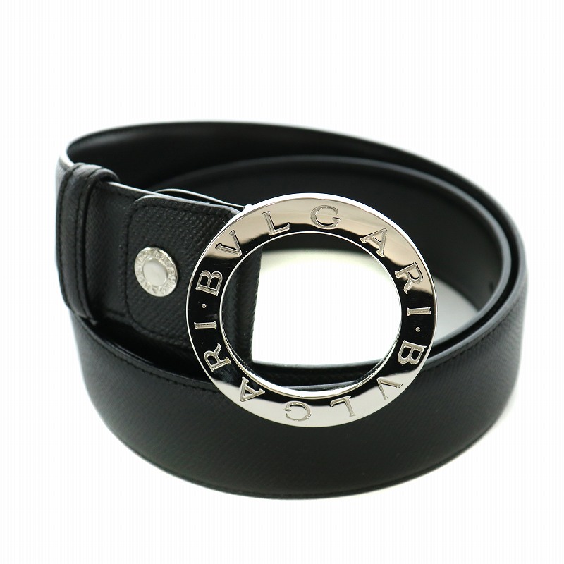 ブルガリ BVLGARI ベルト ロゴマニア サークルロゴ バックル レザー 黒 新品未使用 BVLGARI サークルロゴ バックル ベルト ブラック 美