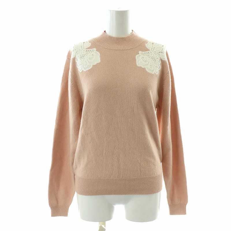 See By Chloe ニットカーディガン　白×茶　ニット See By Chloe ニットカーディガン 白×茶 ニット