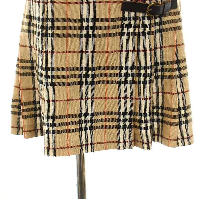【美品】バーバリーブルーレーベル　ミニスカート ラップ 巻きスカート 38 M Burberrys ファッション 【美品】バーバリーブルーレーベル ミニ