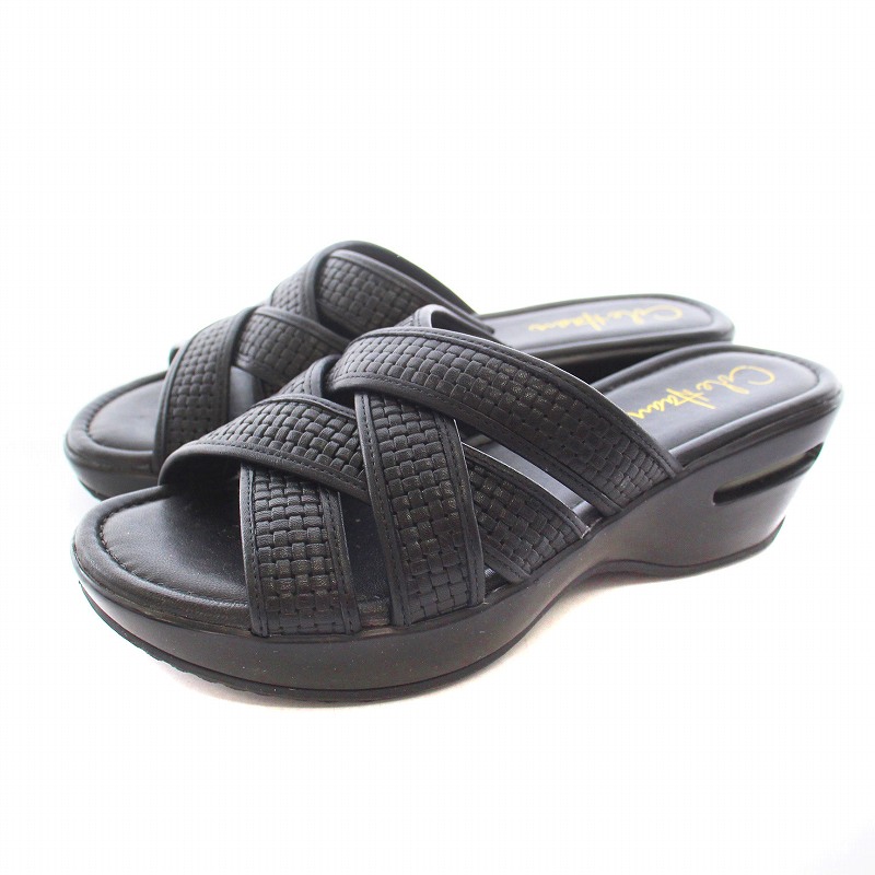 コールハーン　Cole Haan サンダル　黒　AIR REGINA.LO.SANDAL BLACK　D33706　サイズ5.5 良品 Cole Haan コールハーン グルカサンダル 7B レザー ブラック