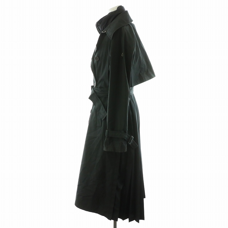 【完売色】極美品 モンクレール トレンチコート HINATA 黒　Aライン ブラック Moncler x EE72 by Edward Enninful Zake トレンチ