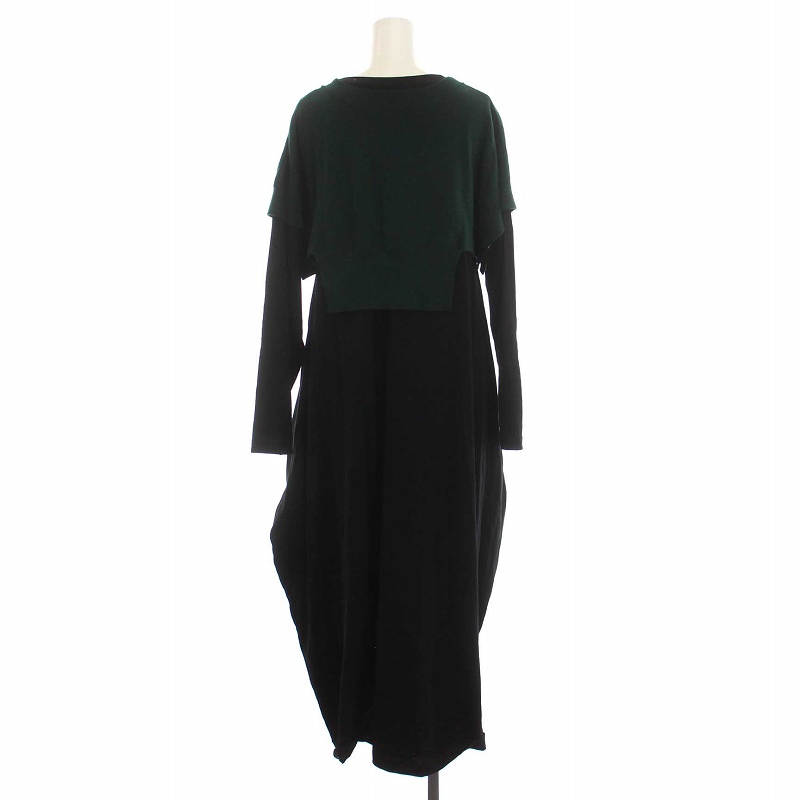 エンフォルド ENFOLD 21AW ニットレイヤードカットドレス ワンピース  