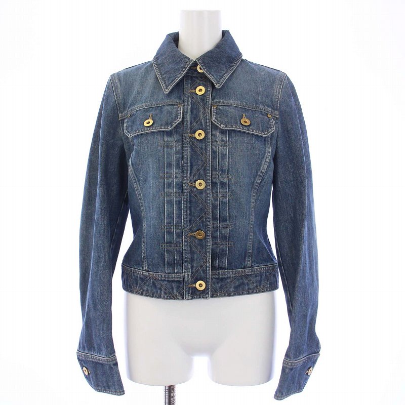GUCCI グッチ デニムジャケット ロゴボタン 38