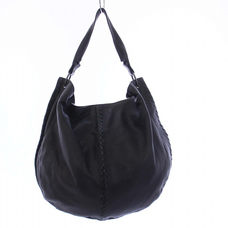 ボッテガヴェネタ BOTTEGA VENETA ワンショルダーバッグ レザー 黒