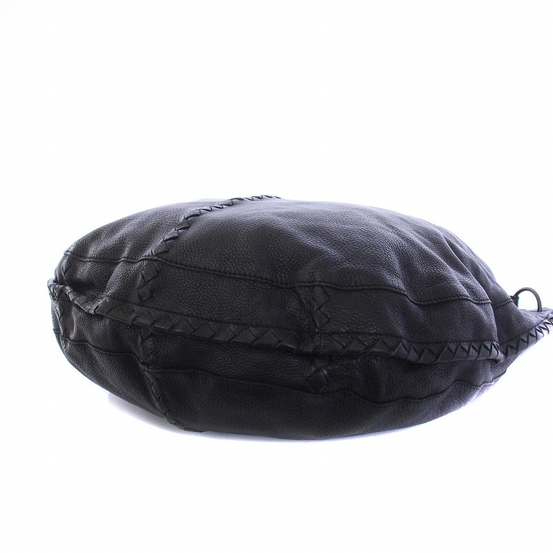 ボッテガヴェネタ BOTTEGA VENETA ワンショルダーバッグ レザー 黒