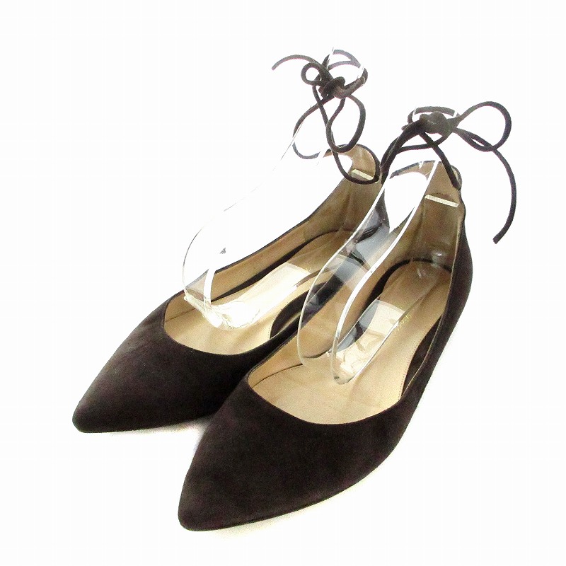 ジャンヴィトロッシ Gianvito Rossi パンプス スエード 編み上げ 