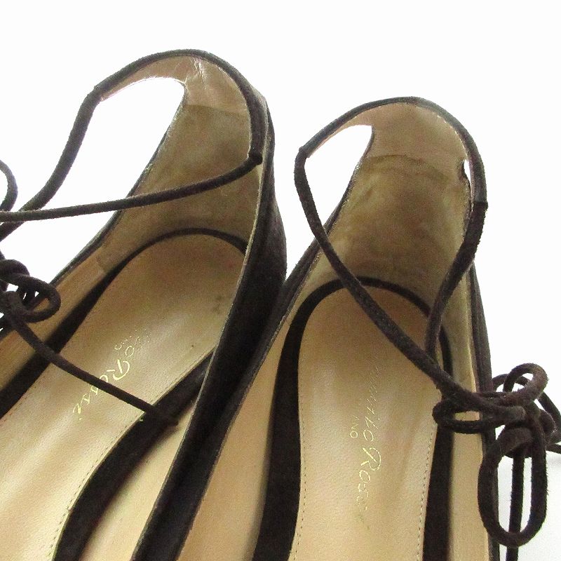 ジャンヴィトロッシ Gianvito Rossi パンプス スエード 編み上げ 
