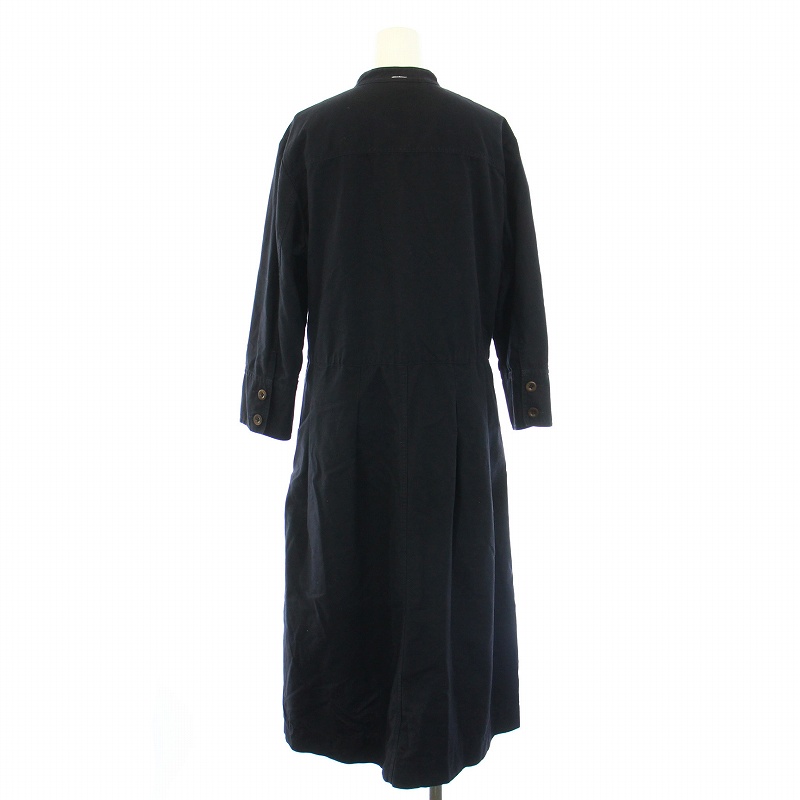 【美品】マーガレットハウエル シルクコットン シャツワンピース ネイビー M MARGARET HOWELL（ワンピース ・ ブルー・ネイビー/青色系）のフリマ